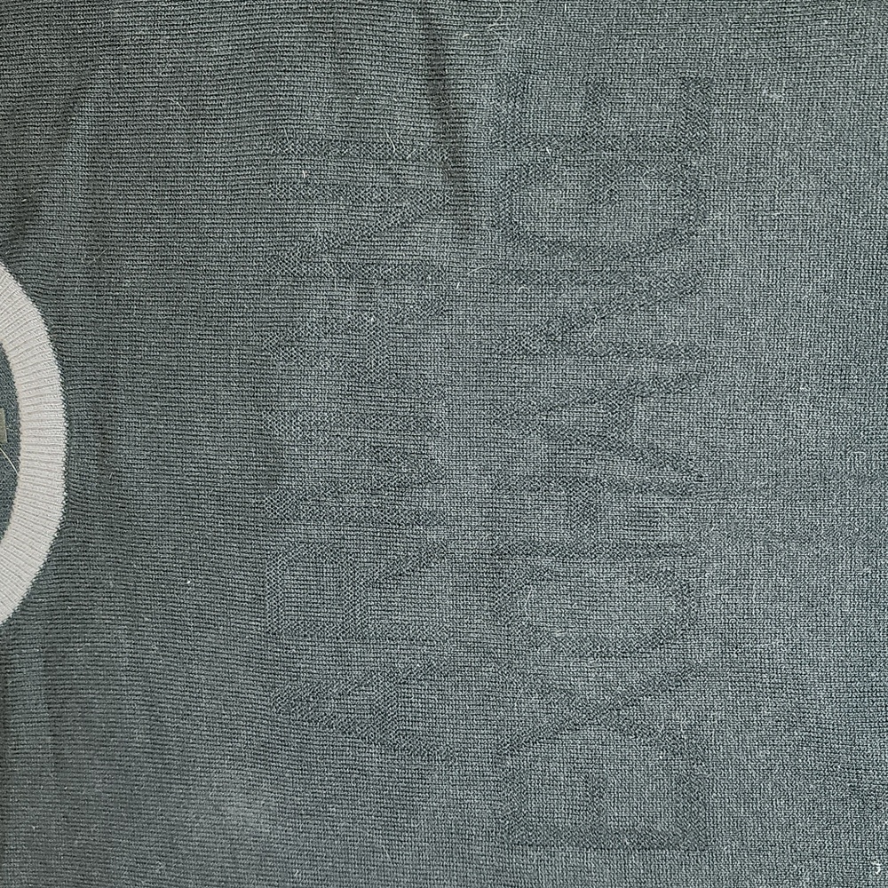 Armani Exchange Spell Out Logo Pullover Crewneck Knit Sweater Grey And Black - Picture 2 of 10